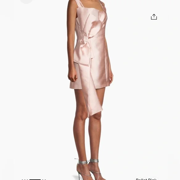 Elliatt - Corsage Satin Bow Minidress - Picture 3 of 4